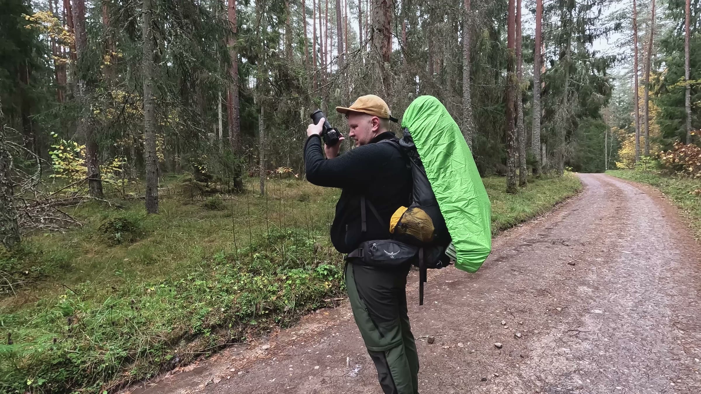 Filming the forest road south of Aegviidu