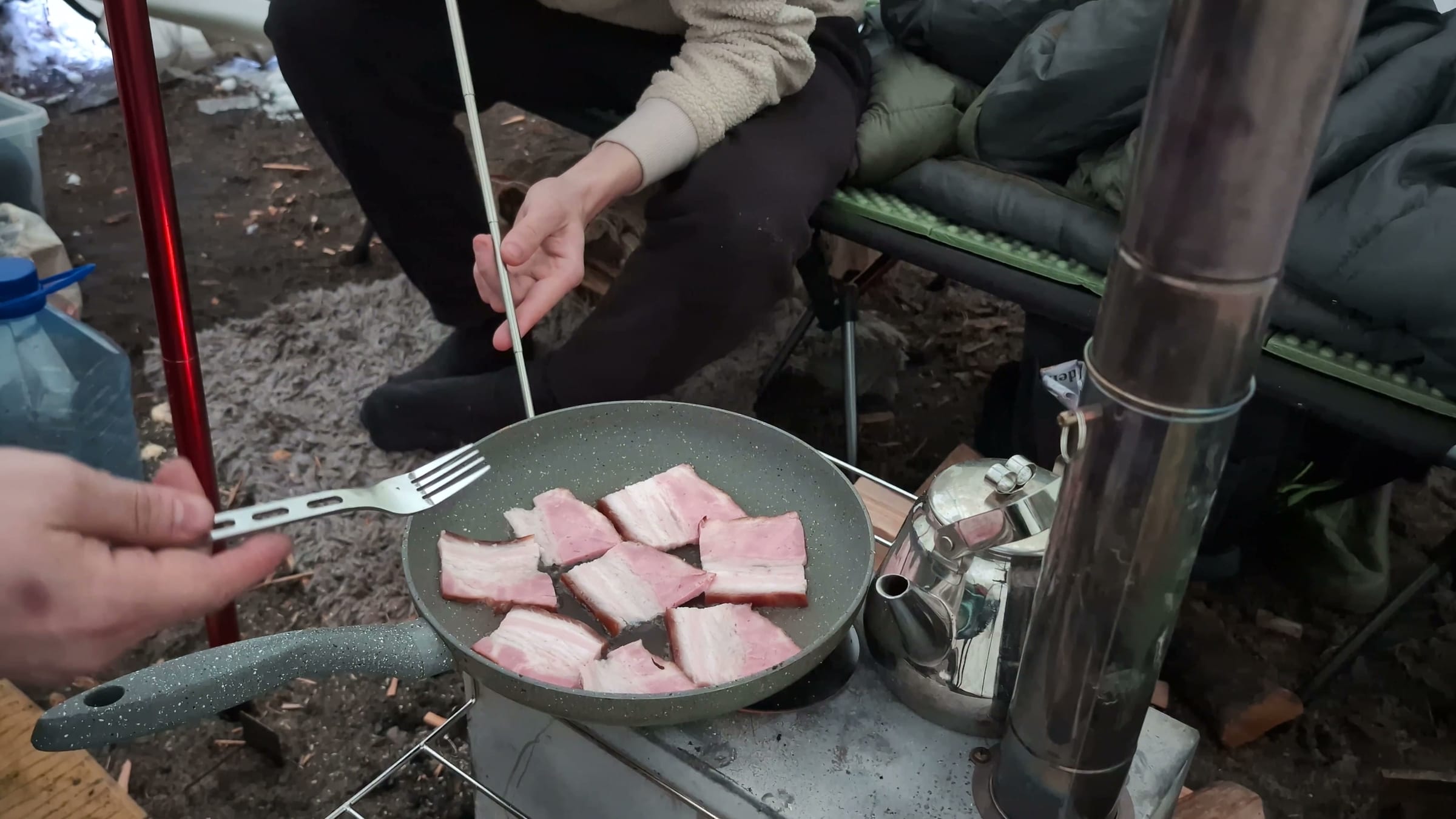 Ham and eggs for breakfast